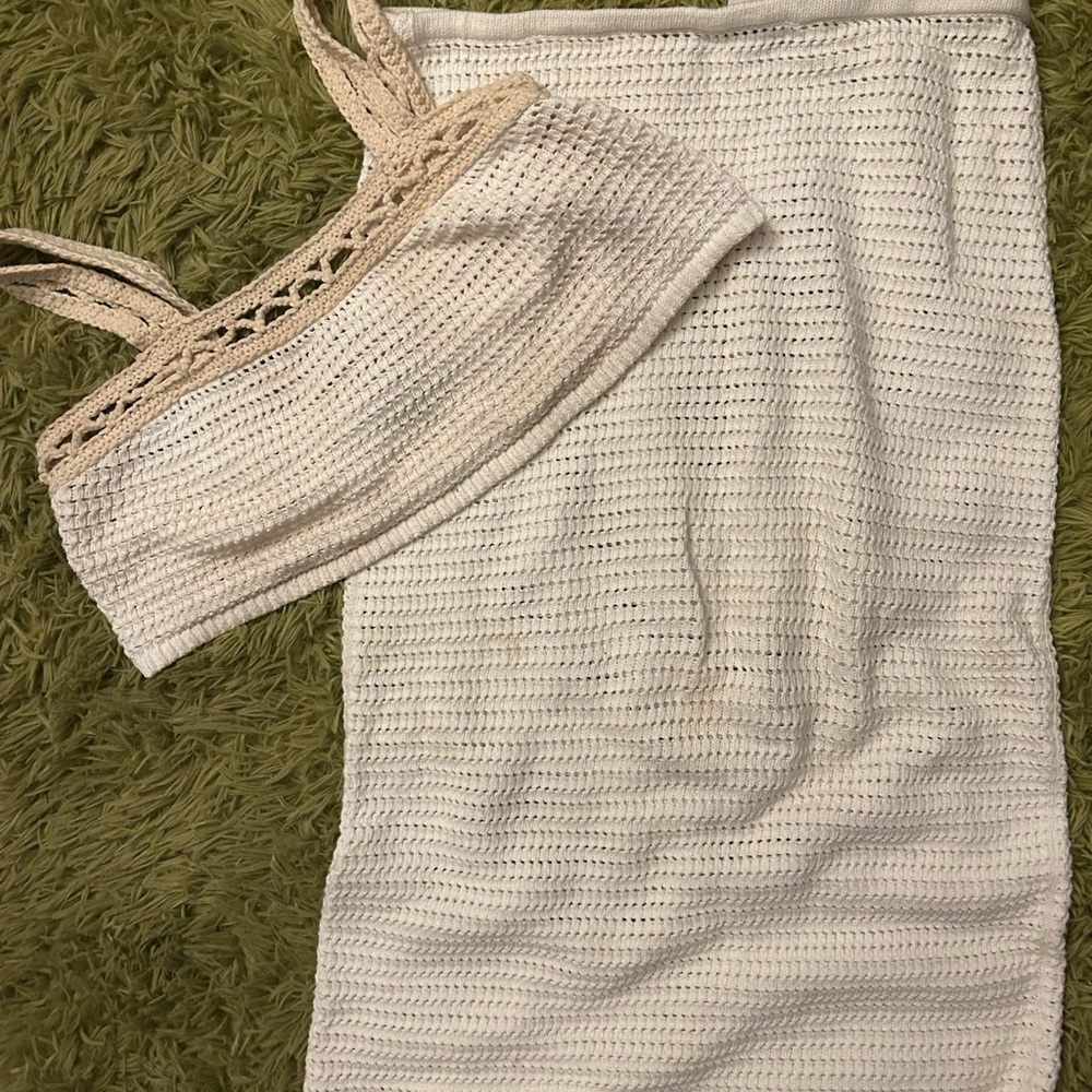 House of Harlow 1960 Crochet Set in White